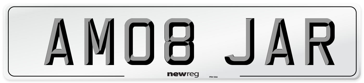 AM08 JAR Number Plate from New Reg